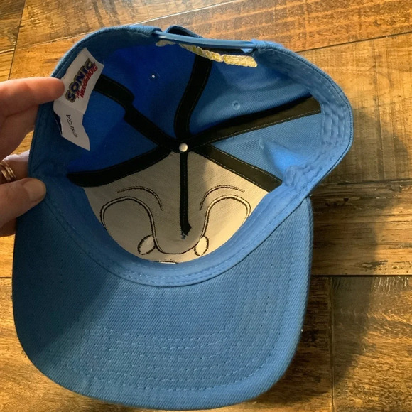 Sonic the Hedgehog Sega Hat Cap 3D ears Embroidered Outline around Face & Eyes - Picture 3 of 5